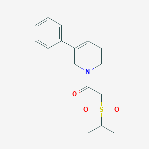 molecular formula C16H21NO3S B7056118 1-(5-phenyl-3,6-dihydro-2H-pyridin-1-yl)-2-propan-2-ylsulfonylethanone 