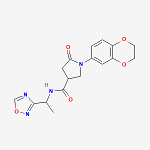 1-(2,3-dihydro-1,4-benzodioxin-6-yl)-N-[1-(1,2,4-oxadiazol-3-yl)ethyl]-5-oxopyrrolidine-3-carboxamide