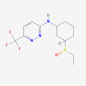 molecular formula C13H18F3N3OS B7056217 N-(3-ethylsulfinylcyclohexyl)-6-(trifluoromethyl)pyridazin-3-amine 