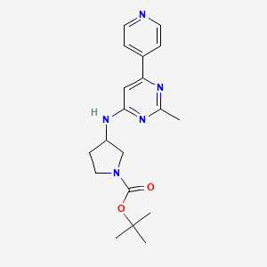 molecular formula C19H25N5O2 B7056222 Tert-butyl 3-[(2-methyl-6-pyridin-4-ylpyrimidin-4-yl)amino]pyrrolidine-1-carboxylate 