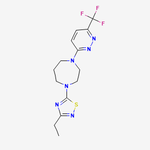 3-Ethyl-5-[4-[6-(trifluoromethyl)pyridazin-3-yl]-1,4-diazepan-1-yl]-1,2,4-thiadiazole