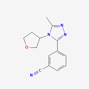 3-[5-Methyl-4-(oxolan-3-yl)-1,2,4-triazol-3-yl]benzonitrile