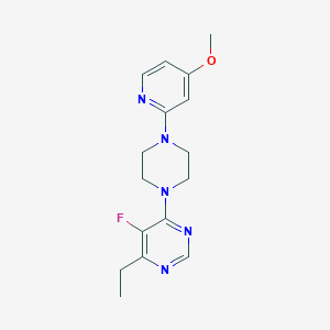 molecular formula C16H20FN5O B7056278 4-Ethyl-5-fluoro-6-[4-(4-methoxypyridin-2-yl)piperazin-1-yl]pyrimidine 