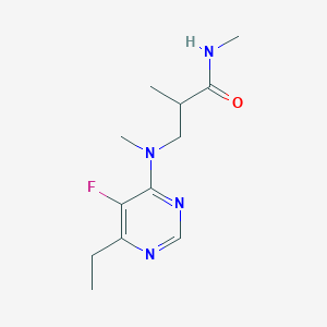 3-[(6-ethyl-5-fluoropyrimidin-4-yl)-methylamino]-N,2-dimethylpropanamide