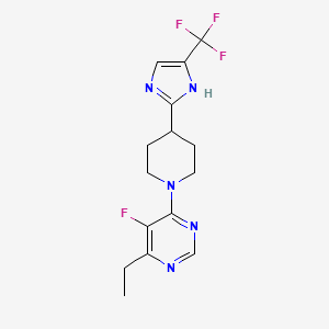 4-ethyl-5-fluoro-6-[4-[5-(trifluoromethyl)-1H-imidazol-2-yl]piperidin-1-yl]pyrimidine