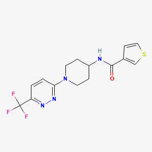 N-[1-[6-(trifluoromethyl)pyridazin-3-yl]piperidin-4-yl]thiophene-3-carboxamide