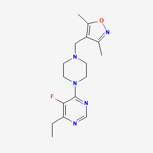 4-[[4-(6-Ethyl-5-fluoropyrimidin-4-yl)piperazin-1-yl]methyl]-3,5-dimethyl-1,2-oxazole