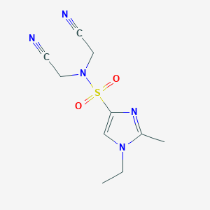 molecular formula C10H13N5O2S B7056354 N,N-bis(cyanomethyl)-1-ethyl-2-methylimidazole-4-sulfonamide 