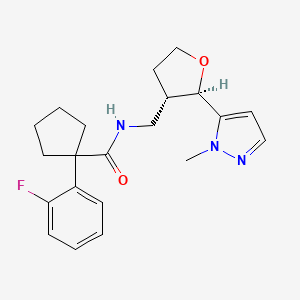 1-(2-fluorophenyl)-N-[[(2R,3S)-2-(2-methylpyrazol-3-yl)oxolan-3-yl]methyl]cyclopentane-1-carboxamide