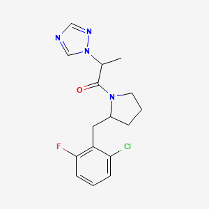 1-[2-[(2-Chloro-6-fluorophenyl)methyl]pyrrolidin-1-yl]-2-(1,2,4-triazol-1-yl)propan-1-one