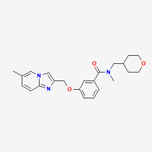 molecular formula C23H27N3O3 B7056413 N-methyl-3-[(6-methylimidazo[1,2-a]pyridin-2-yl)methoxy]-N-(oxan-4-ylmethyl)benzamide 