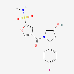 4-[2-(4-fluorophenyl)-4-hydroxypyrrolidine-1-carbonyl]-N-methylfuran-2-sulfonamide