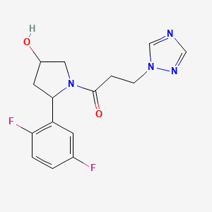 1-[2-(2,5-Difluorophenyl)-4-hydroxypyrrolidin-1-yl]-3-(1,2,4-triazol-1-yl)propan-1-one