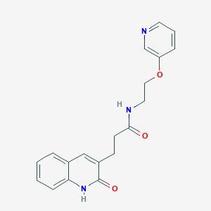 3-(2-oxo-1H-quinolin-3-yl)-N-(2-pyridin-3-yloxyethyl)propanamide