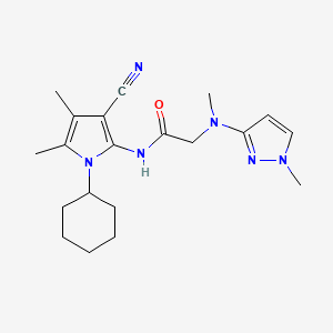 N-(3-cyano-1-cyclohexyl-4,5-dimethylpyrrol-2-yl)-2-[methyl-(1-methylpyrazol-3-yl)amino]acetamide