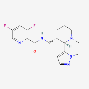 3,5-difluoro-N-[[(2R,3S)-1-methyl-2-(2-methylpyrazol-3-yl)piperidin-3-yl]methyl]pyridine-2-carboxamide