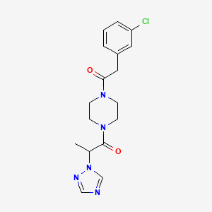 1-[4-[2-(3-Chlorophenyl)acetyl]piperazin-1-yl]-2-(1,2,4-triazol-1-yl)propan-1-one