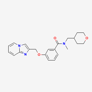 3-(imidazo[1,2-a]pyridin-2-ylmethoxy)-N-methyl-N-(oxan-4-ylmethyl)benzamide