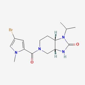 molecular formula C15H21BrN4O2 B7056534 (3aR,7aS)-5-(4-bromo-1-methylpyrrole-2-carbonyl)-1-propan-2-yl-3,3a,4,6,7,7a-hexahydroimidazo[4,5-c]pyridin-2-one 