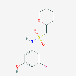 N-(3-fluoro-5-hydroxyphenyl)-1-(oxan-2-yl)methanesulfonamide