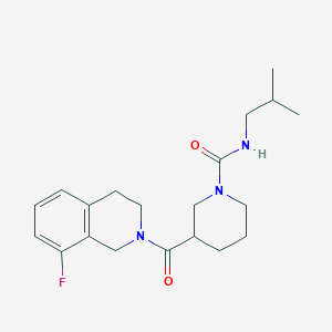 molecular formula C20H28FN3O2 B7056619 3-(8-fluoro-3,4-dihydro-1H-isoquinoline-2-carbonyl)-N-(2-methylpropyl)piperidine-1-carboxamide 