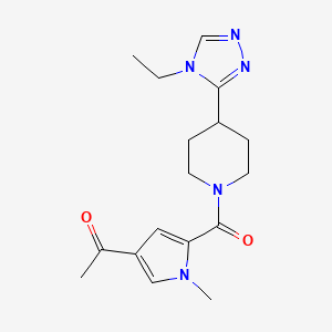 1-[5-[4-(4-Ethyl-1,2,4-triazol-3-yl)piperidine-1-carbonyl]-1-methylpyrrol-3-yl]ethanone