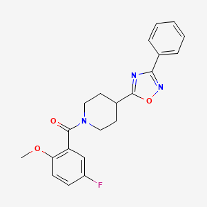 (5-Fluoro-2-methoxyphenyl)-[4-(3-phenyl-1,2,4-oxadiazol-5-yl)piperidin-1-yl]methanone