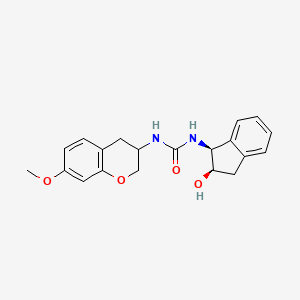 molecular formula C20H22N2O4 B7056641 1-[(1S,2R)-2-hydroxy-2,3-dihydro-1H-inden-1-yl]-3-(7-methoxy-3,4-dihydro-2H-chromen-3-yl)urea 