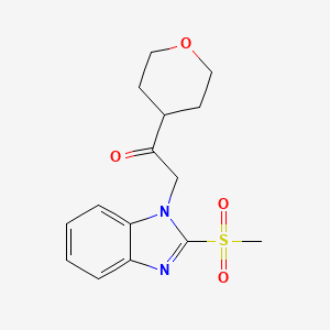 molecular formula C15H18N2O4S B7056658 2-(2-Methylsulfonylbenzimidazol-1-yl)-1-(oxan-4-yl)ethanone 