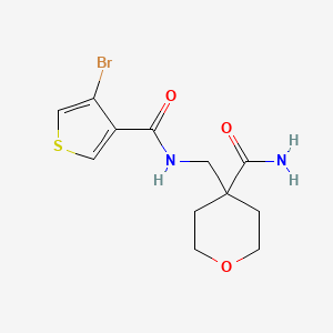 4-[[(4-Bromothiophene-3-carbonyl)amino]methyl]oxane-4-carboxamide