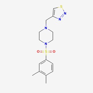 4-[[4-(3,4-Dimethylphenyl)sulfonylpiperazin-1-yl]methyl]thiadiazole