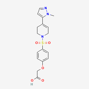 2-[4-[[4-(2-methylpyrazol-3-yl)-3,6-dihydro-2H-pyridin-1-yl]sulfonyl]phenoxy]acetic acid