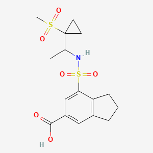 7-[1-(1-methylsulfonylcyclopropyl)ethylsulfamoyl]-2,3-dihydro-1H-indene-5-carboxylic acid