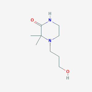 molecular formula C9H18N2O2 B070567 4-(3-Hydroxypropyl)-3,3-dimethylpiperazin-2-one CAS No. 161459-57-0