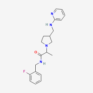 N-[(2-fluorophenyl)methyl]-2-[3-[(pyridin-2-ylamino)methyl]pyrrolidin-1-yl]propanamide