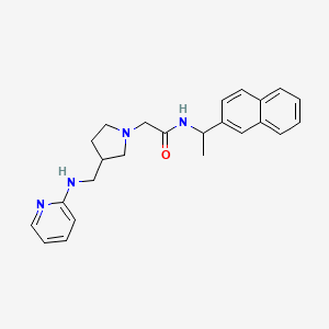 N-(1-naphthalen-2-ylethyl)-2-[3-[(pyridin-2-ylamino)methyl]pyrrolidin-1-yl]acetamide