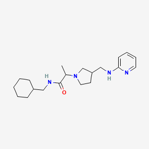 molecular formula C20H32N4O B7056737 N-(cyclohexylmethyl)-2-[3-[(pyridin-2-ylamino)methyl]pyrrolidin-1-yl]propanamide 