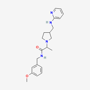 N-[(3-methoxyphenyl)methyl]-2-[3-[(pyridin-2-ylamino)methyl]pyrrolidin-1-yl]propanamide