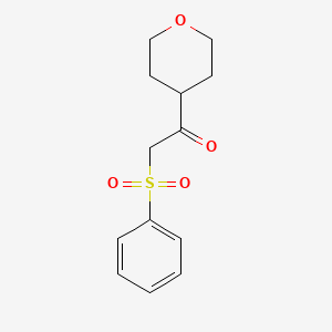 2-(Benzenesulfonyl)-1-(oxan-4-yl)ethanone