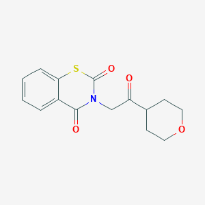 molecular formula C15H15NO4S B7056776 3-[2-(Oxan-4-yl)-2-oxoethyl]-1,3-benzothiazine-2,4-dione 