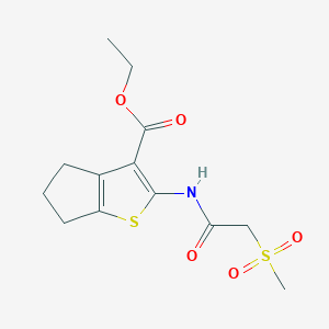 ethyl 2-[(2-methylsulfonylacetyl)amino]-5,6-dihydro-4H-cyclopenta[b]thiophene-3-carboxylate