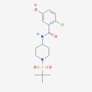 molecular formula C16H23ClN2O4S B7056877 N-(1-tert-butylsulfonylpiperidin-4-yl)-2-chloro-5-hydroxybenzamide 