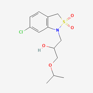 molecular formula C13H18ClNO4S B7056896 1-(6-chloro-2,2-dioxo-3H-2,1-benzothiazol-1-yl)-3-propan-2-yloxypropan-2-ol 