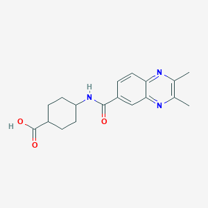 molecular formula C18H21N3O3 B7056913 4-[(2,3-Dimethylquinoxaline-6-carbonyl)amino]cyclohexane-1-carboxylic acid 