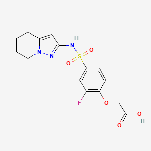 2-[2-Fluoro-4-(4,5,6,7-tetrahydropyrazolo[1,5-a]pyridin-2-ylsulfamoyl)phenoxy]acetic acid