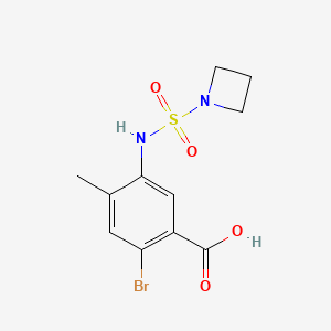 molecular formula C11H13BrN2O4S B7056929 5-(Azetidin-1-ylsulfonylamino)-2-bromo-4-methylbenzoic acid 