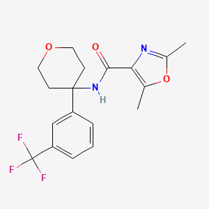 2,5-dimethyl-N-[4-[3-(trifluoromethyl)phenyl]oxan-4-yl]-1,3-oxazole-4-carboxamide