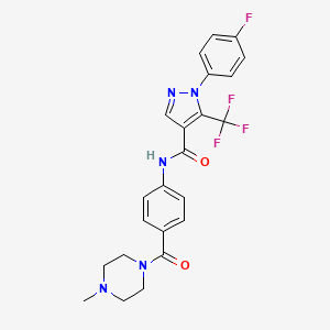 1-(4-fluorophenyl)-N-[4-(4-methylpiperazine-1-carbonyl)phenyl]-5-(trifluoromethyl)pyrazole-4-carboxamide