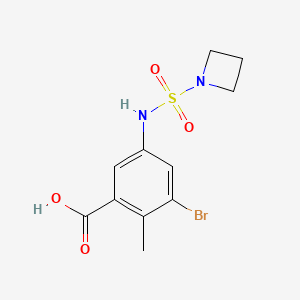 molecular formula C11H13BrN2O4S B7056973 5-(Azetidin-1-ylsulfonylamino)-3-bromo-2-methylbenzoic acid 