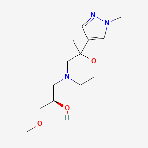 molecular formula C13H23N3O3 B7057066 (2R)-1-methoxy-3-[2-methyl-2-(1-methylpyrazol-4-yl)morpholin-4-yl]propan-2-ol 